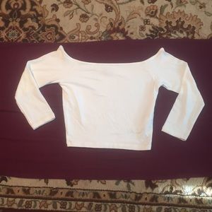 White of the shoulder crop top